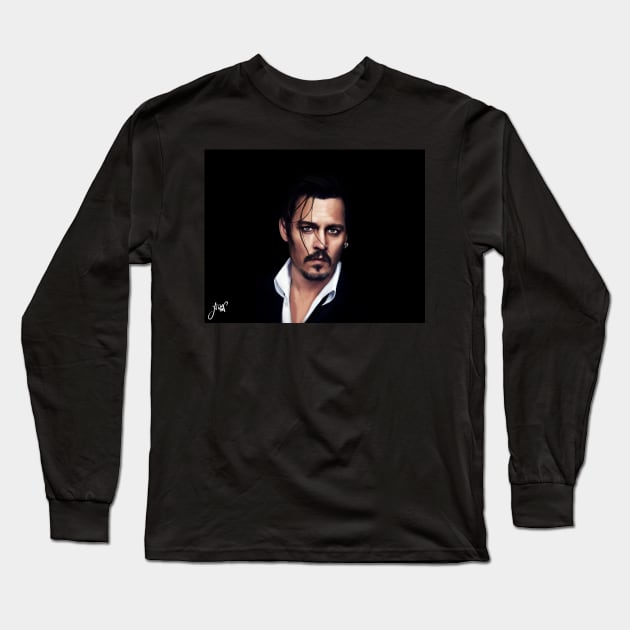 Johnny Depp Long Sleeve T-Shirt by Xbalanque
